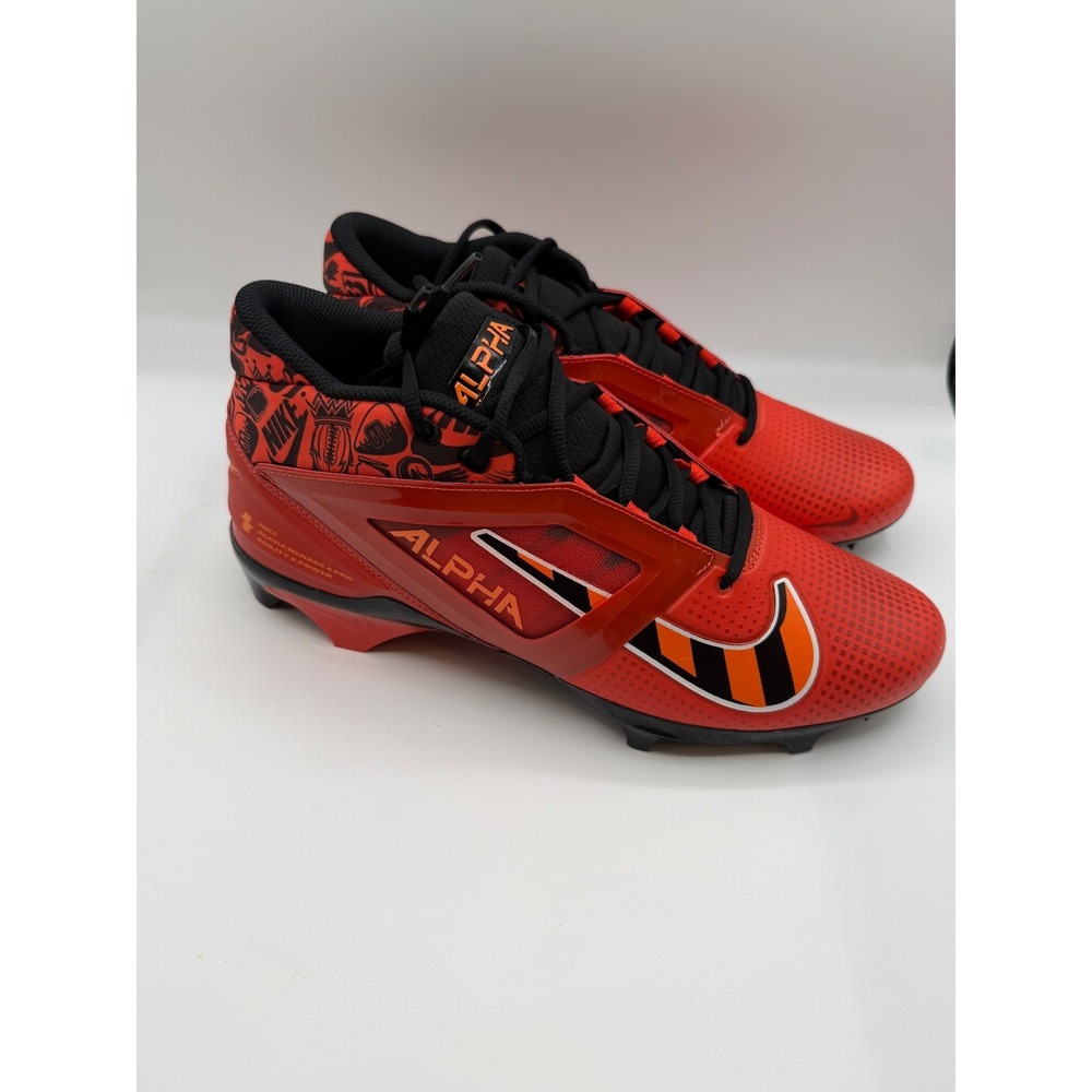 Nike Alpha Menace 4 Pro SE Football Cleats,Men's 13, Red Orange Black FQ3984-600 - Picture 6 of 12